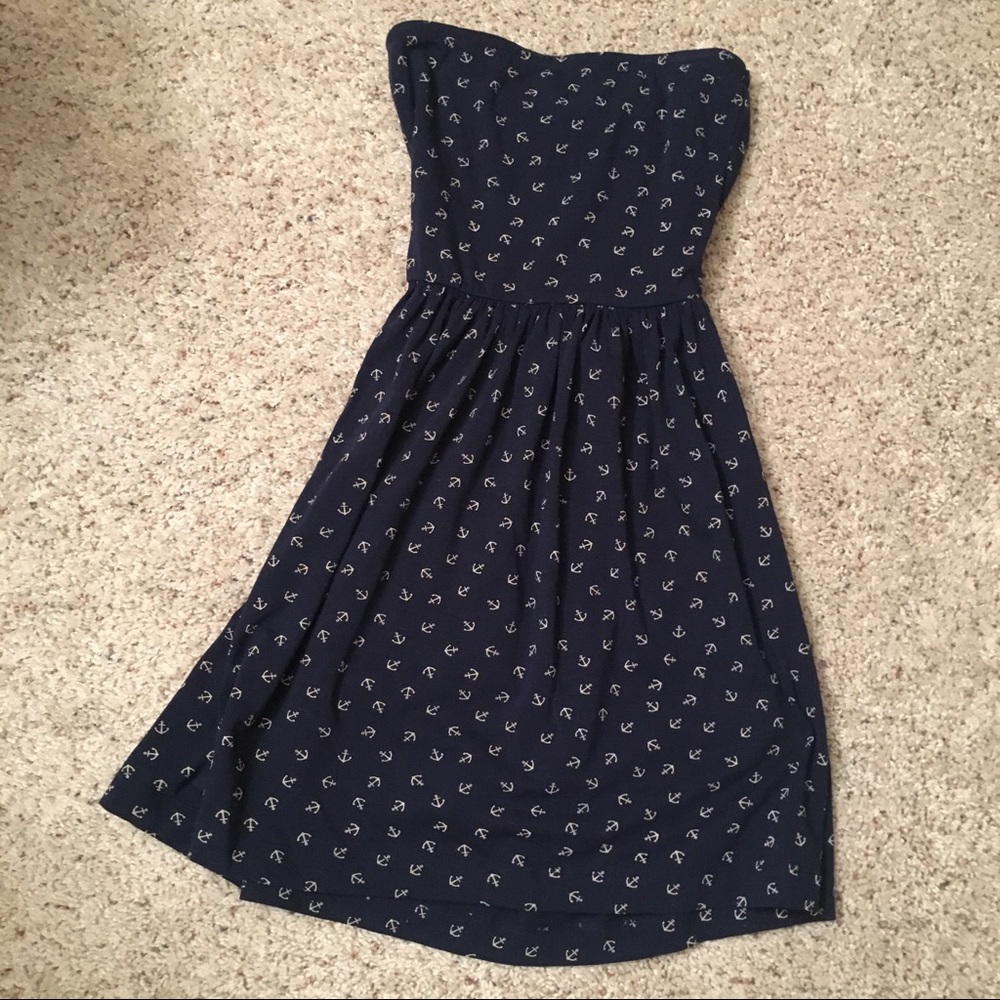 Navy Ocean Drive Dress - Anchor Pattern